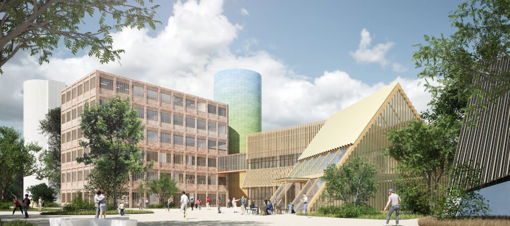 This is the winning proposal for the design of the district cooling plant in the port. Illustration: Varbergs Fastighets AB, Magasin 7, design: EGA Erik Giudice Architecture.